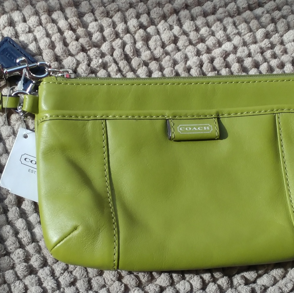 Coach Grass Green medium wristlet